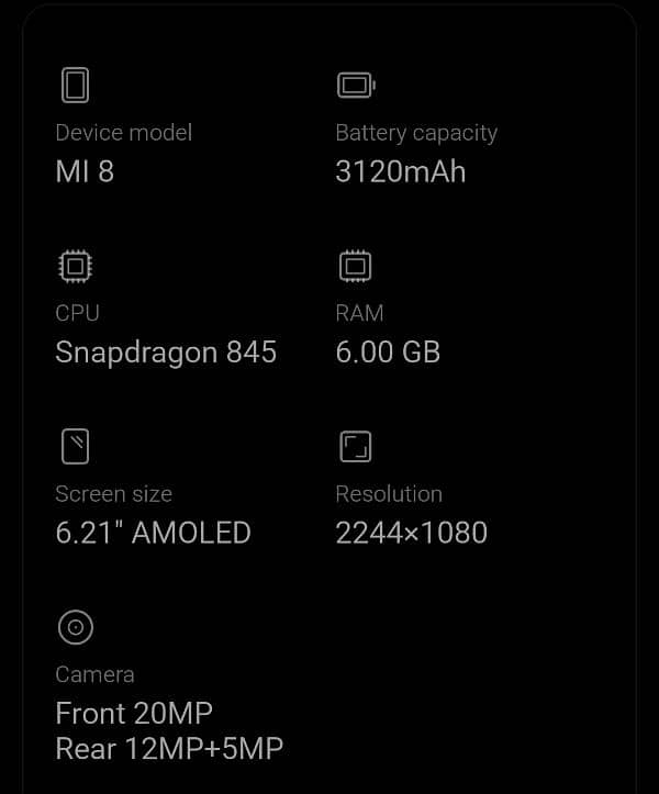 xiaomi mi 8 PTA HA{6 Ram 128gb Snapdragon 845} 1