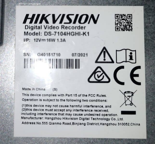 hikvision 2 camera DVR or VG cable with power cable 2