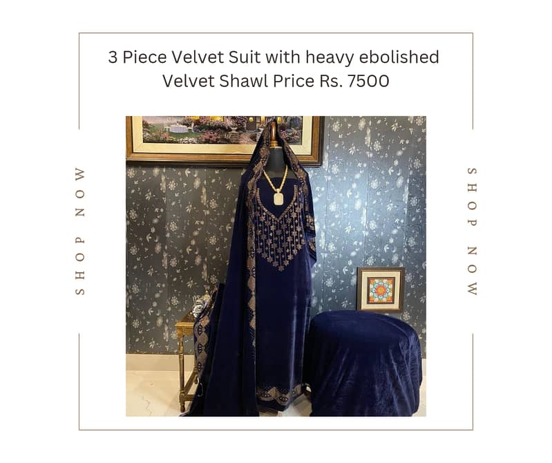 Luxury Velvet Collection with Shawls 16