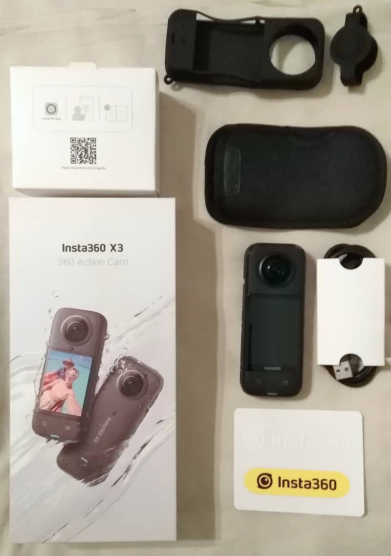 Insta 360 X3 with New Lens Guards, Silicone Skin & other Accessories 4