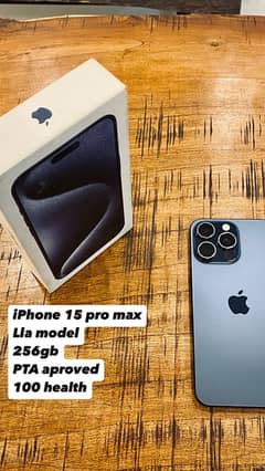 IPhone 15 pro max lla model pta aproved 256gb