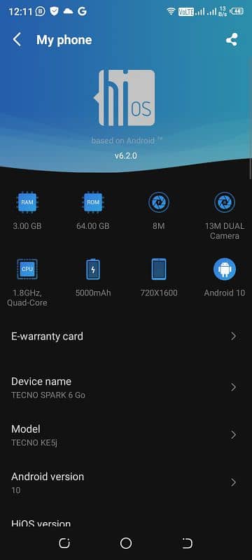 Tecno spark 6 go 1