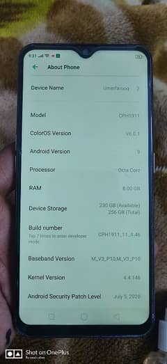 oppo f11 8 Gb ram 256 memory