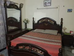 Wooden double bed set