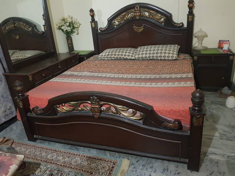 Wooden double bed set 1