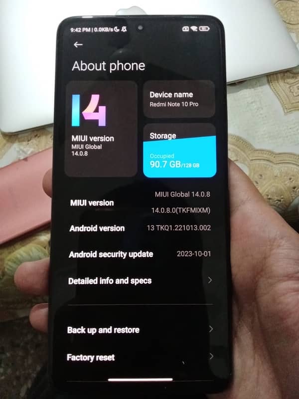 Redmi note 10 pro 8/128 gb storage exchange possible 7