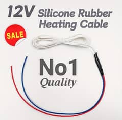 Heater , Heating cable silicone Rubber Heating Wire  12v power 50w