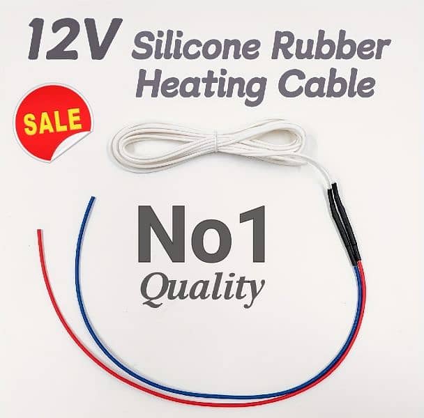 Heater , Heating cable silicone Rubber Heating Wire  12v power 50w 0