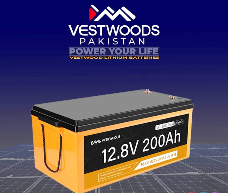 VESTWOODS 12V 200Ah LiFePO4 Lithium Battery 1