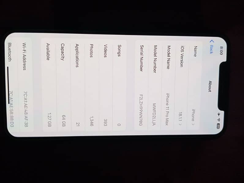 iPhone 11Pro Max 64GB JV 6