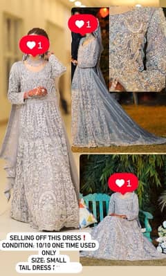 Walima Dress for sale with Tail