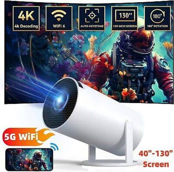 Mini Projector TV 11.0 1080P Smart Portable Projector 5G Bluetooth 2