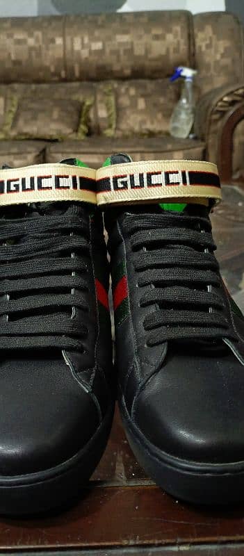 Gucci Men's Black Stripe Ace High-top Sneakers 0