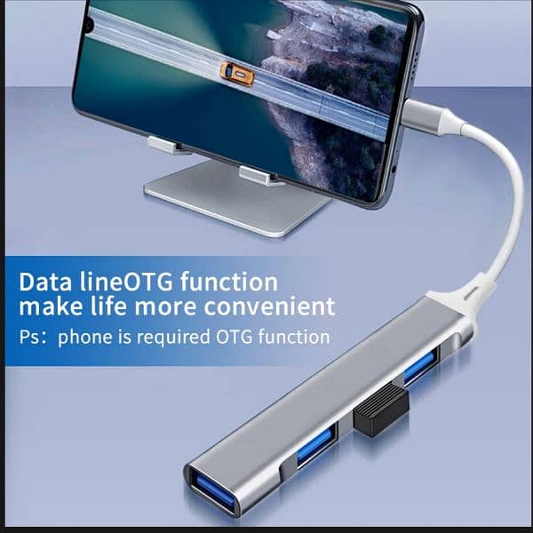 4 Ports Multisplitter Type C and USB Hub 3.0 USB 3.1 Adapter OTG 3