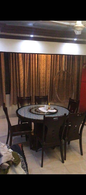 6 chairs clean good condition used  purchased clean chinese revolving 0