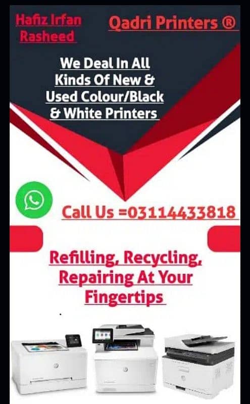 HP all printer will be fine toner refill color and black n white 2