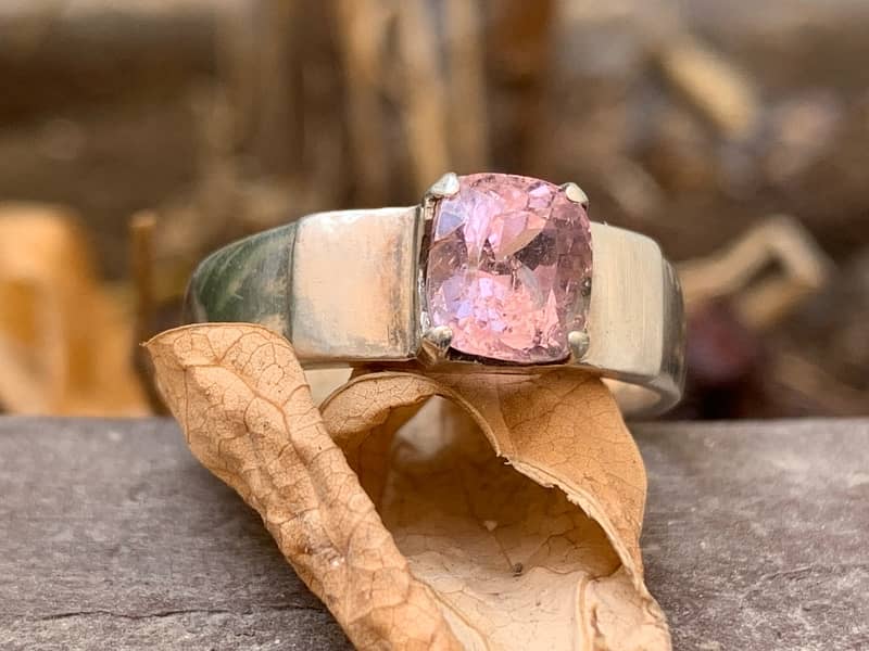 Pink Topaz 925 Silver Ring 0