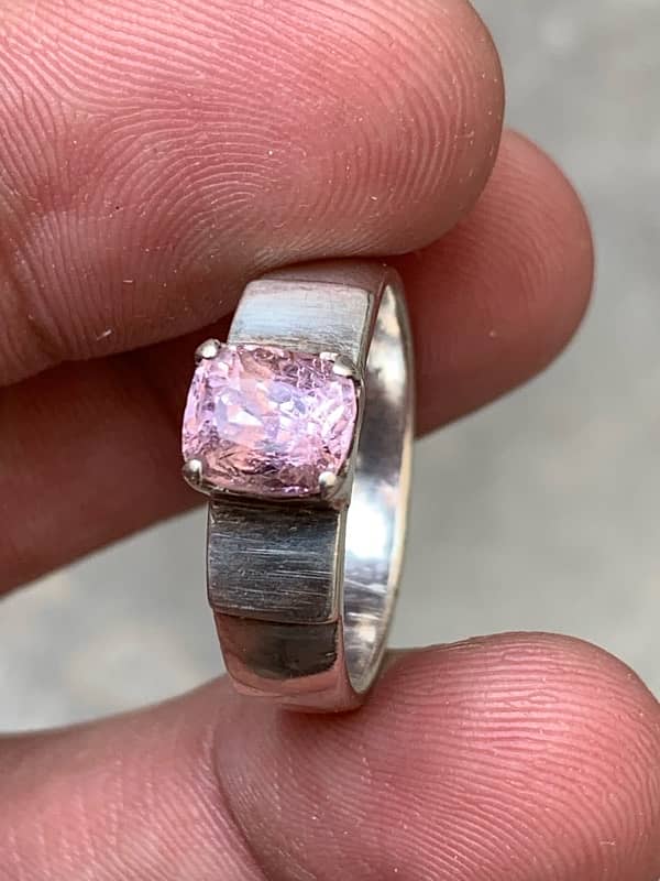 Pink Topaz 925 Silver Ring 8