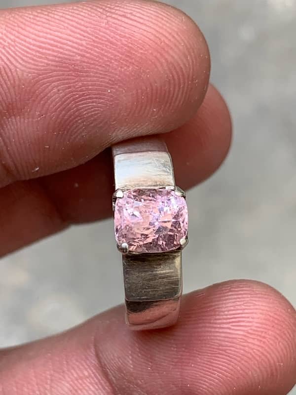 Pink Topaz 925 Silver Ring 9