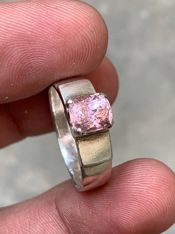 Pink Topaz 925 Silver Ring 11