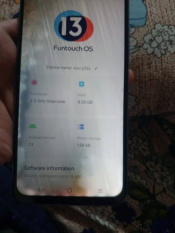 vivo y33s 8 gb ram 128 GB rom 7