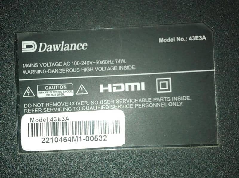 43 Inch Dawlance LED TV (Used) 1