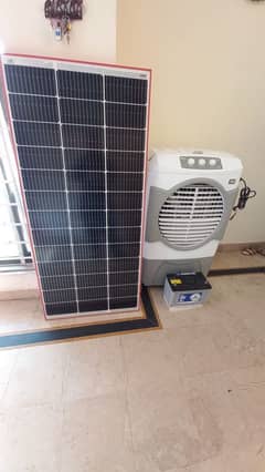 GFC DC cooler along with solar plate and battery