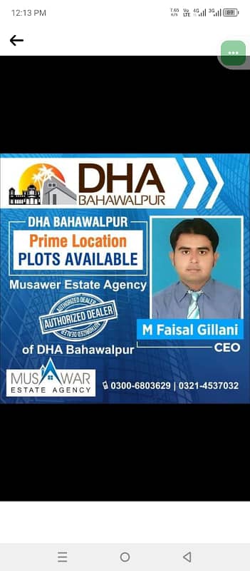 Dha Bwp confrm 6,9,12 mrla Villas available and also plots available cont us for more details 0