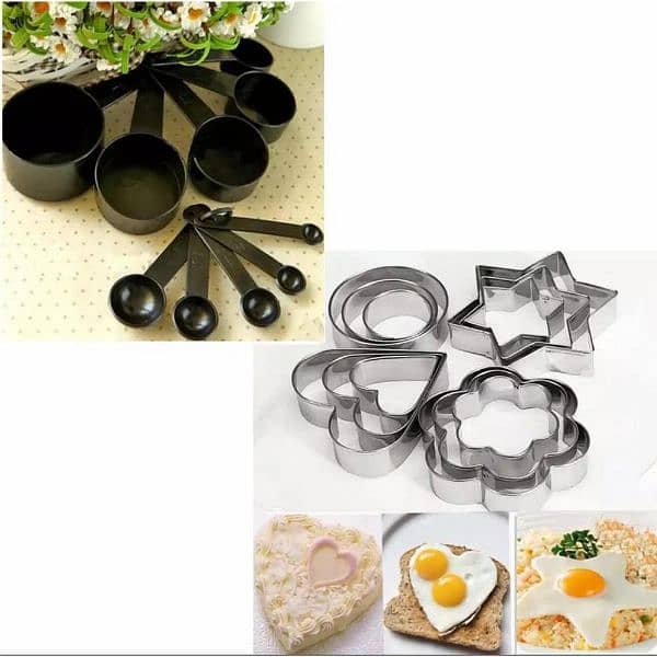 Measuring cups spoon black with stainless steel cooking cutter cambo 1