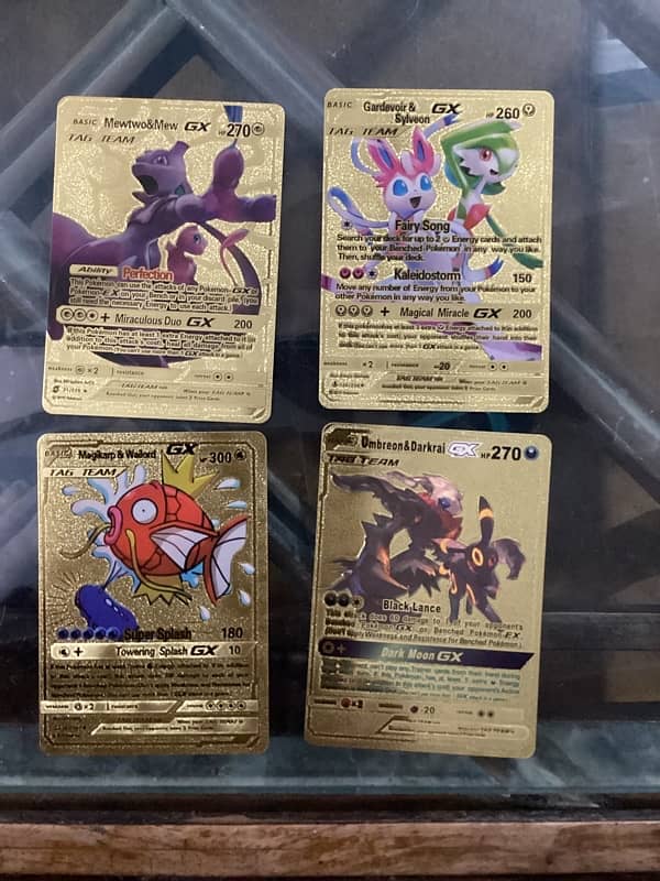 golden Pokémon cards for kids , collectors , brand new 2