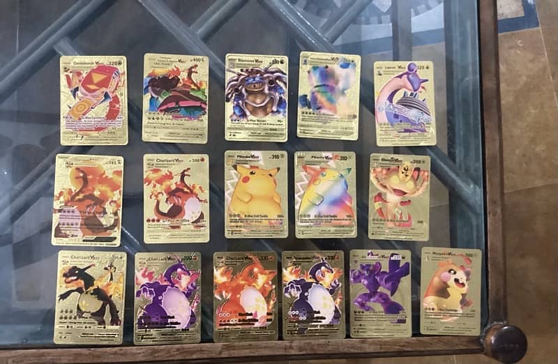 golden Pokémon cards for kids , collectors , brand new 5