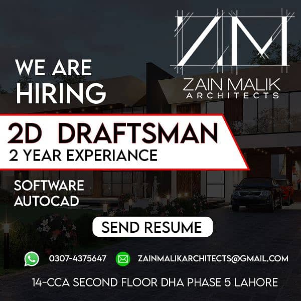 Architectural draftsmen/auto CAD operate 0