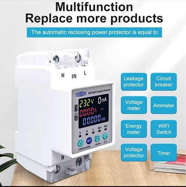 Tomzn breaker TOMPD 63SW WIFI voltage current leakage protection 10in1 0