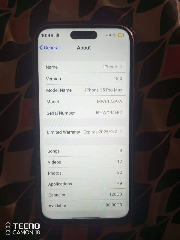 IPhone 15 pro max blue titanium pta approved 128 gb 3