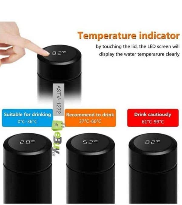 hot and cool steel water bottle and temperature sensor bottle 3