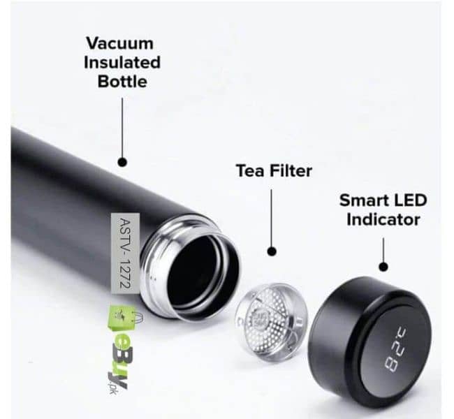 hot and cool steel water bottle and temperature sensor bottle 0