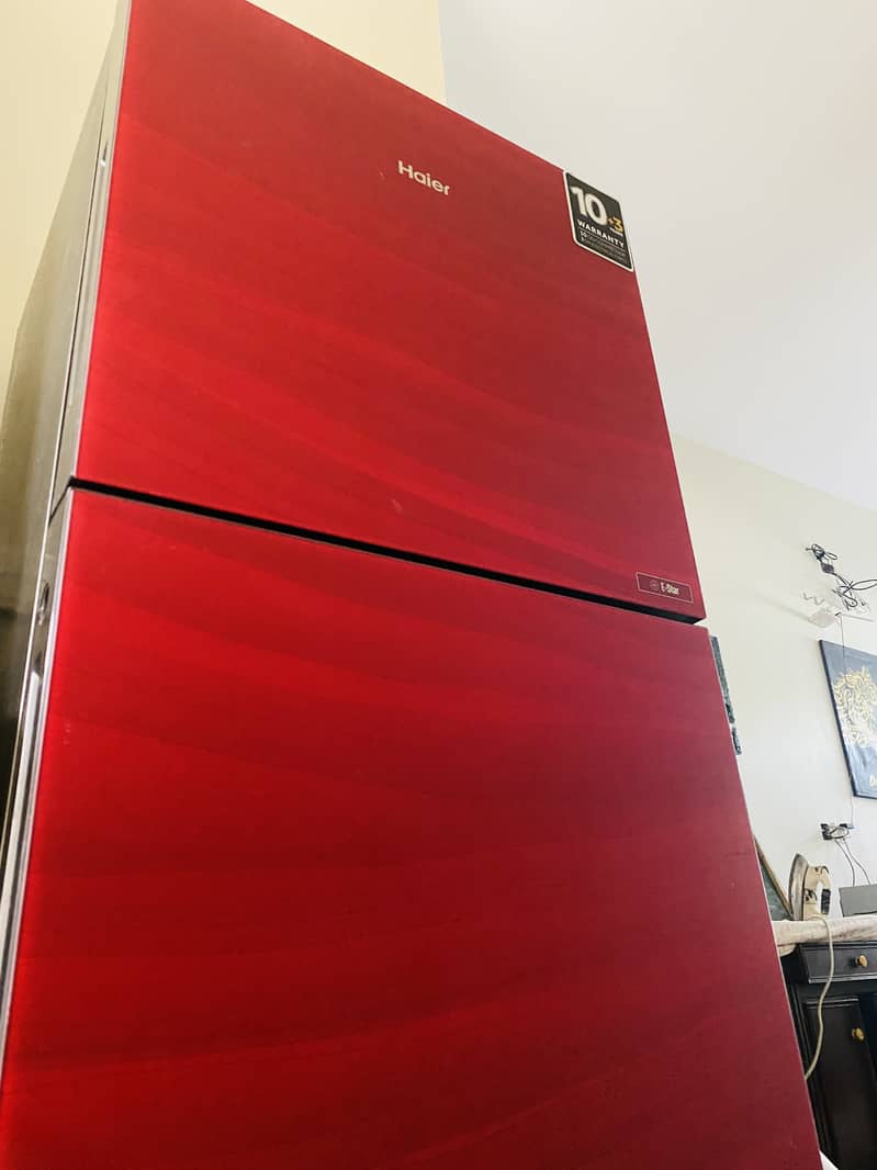 Hair brand new glass door refrigerator 0