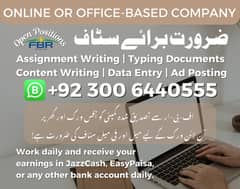 Part Time Full Time Job / Data Entry Job / Typing job /Assignment Job