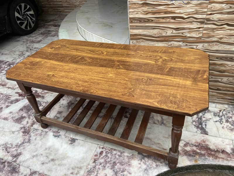 Wooden Table with Solid Sheesham 1