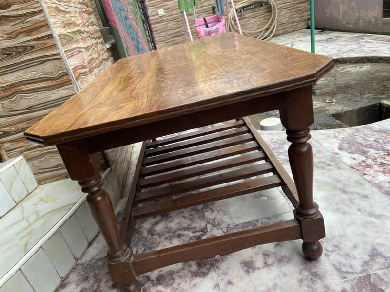 Wooden Table with Solid Sheesham 2