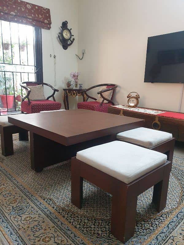 coffee table with stools 3