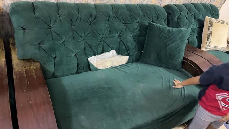 4 seater sofa set woden style 2