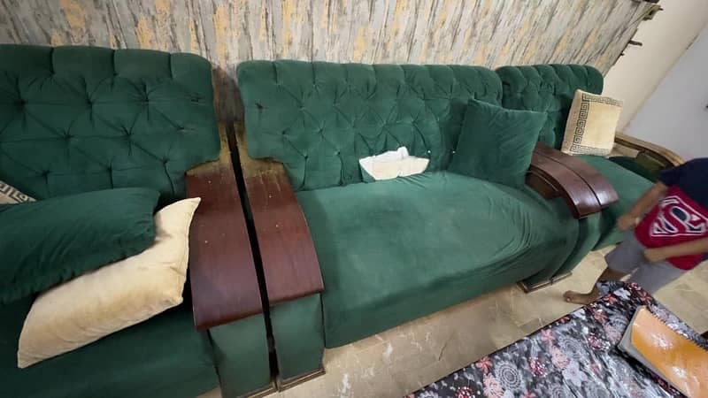 4 seater sofa set woden style 3