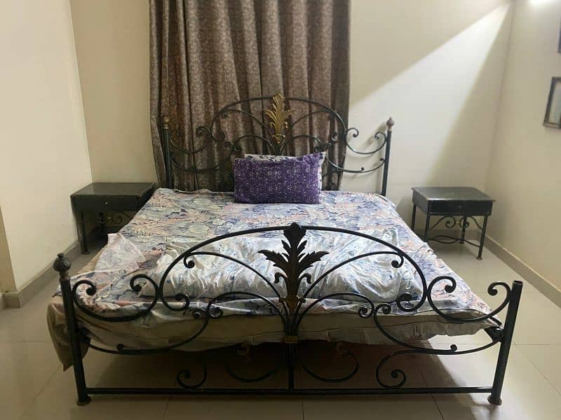 Iron Bed Set with Side Tables and Dressing Table 1