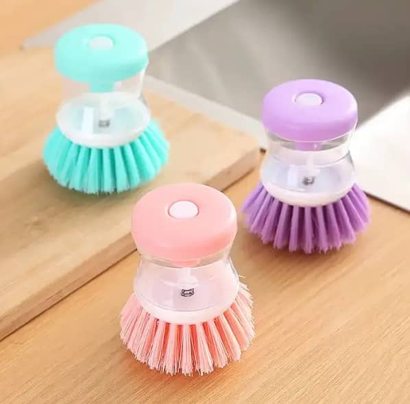 Kitchen Automatic Liquid Dish Pot Washing Brush Scrubber With Soap Dis 1