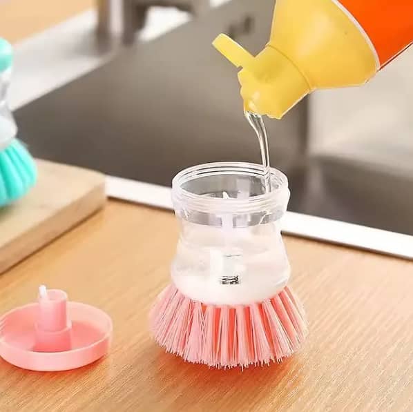 Kitchen Automatic Liquid Dish Pot Washing Brush Scrubber With Soap Dis 3