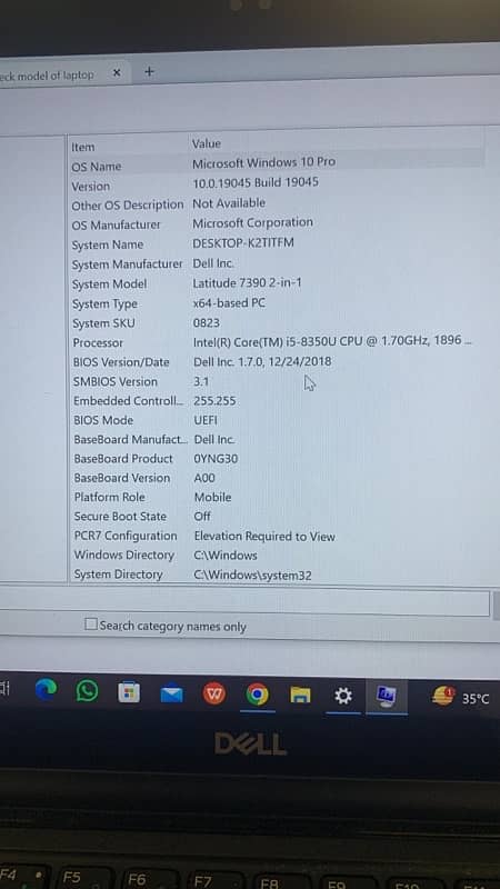 Dell Latitude 7390 2in1 360 touch 13inch 6