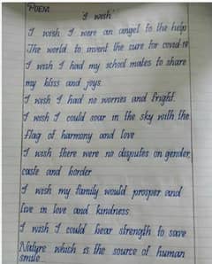 handwriting assignment work