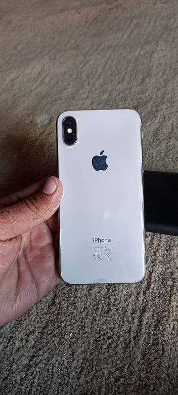 I phone X white colour PTA approved trotone onbox charger available 0