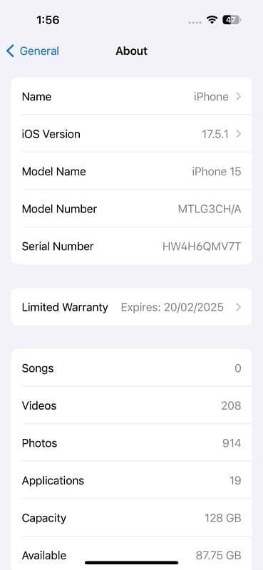 iphone 15 factory unlock cycle count 216 4